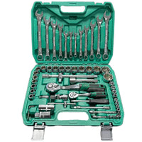 HKM-149011 61-Piece Chrome Vanadium Steel Manual Tool Kit for Automotive Repairs with Ratchet Socket Wrench Set