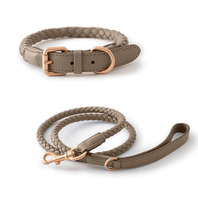 HKM-1490877 Durable Leather Large Dog Collar with Adjustable Sizes and Color Options