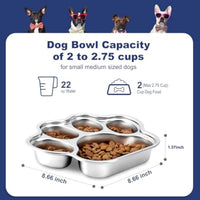 HKM-1491261 Stainless Steel Slow Feeder Dog Bowl for Small to Medium Breeds with Non-Slip Design