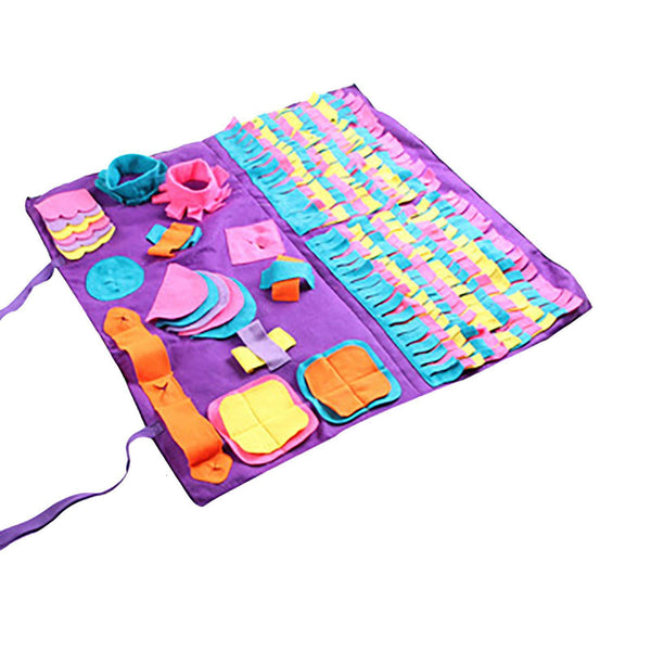 HKM-1492925 Pet Training Sniffing Mat - Splicing Dog Blanket for Interactive Play and Comfort, 85x85cm, Cloth Material