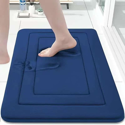 HKM-149395 Thickened Memory Foam Anti-Slip Coral Velvet Bathroom Mat for Entrance