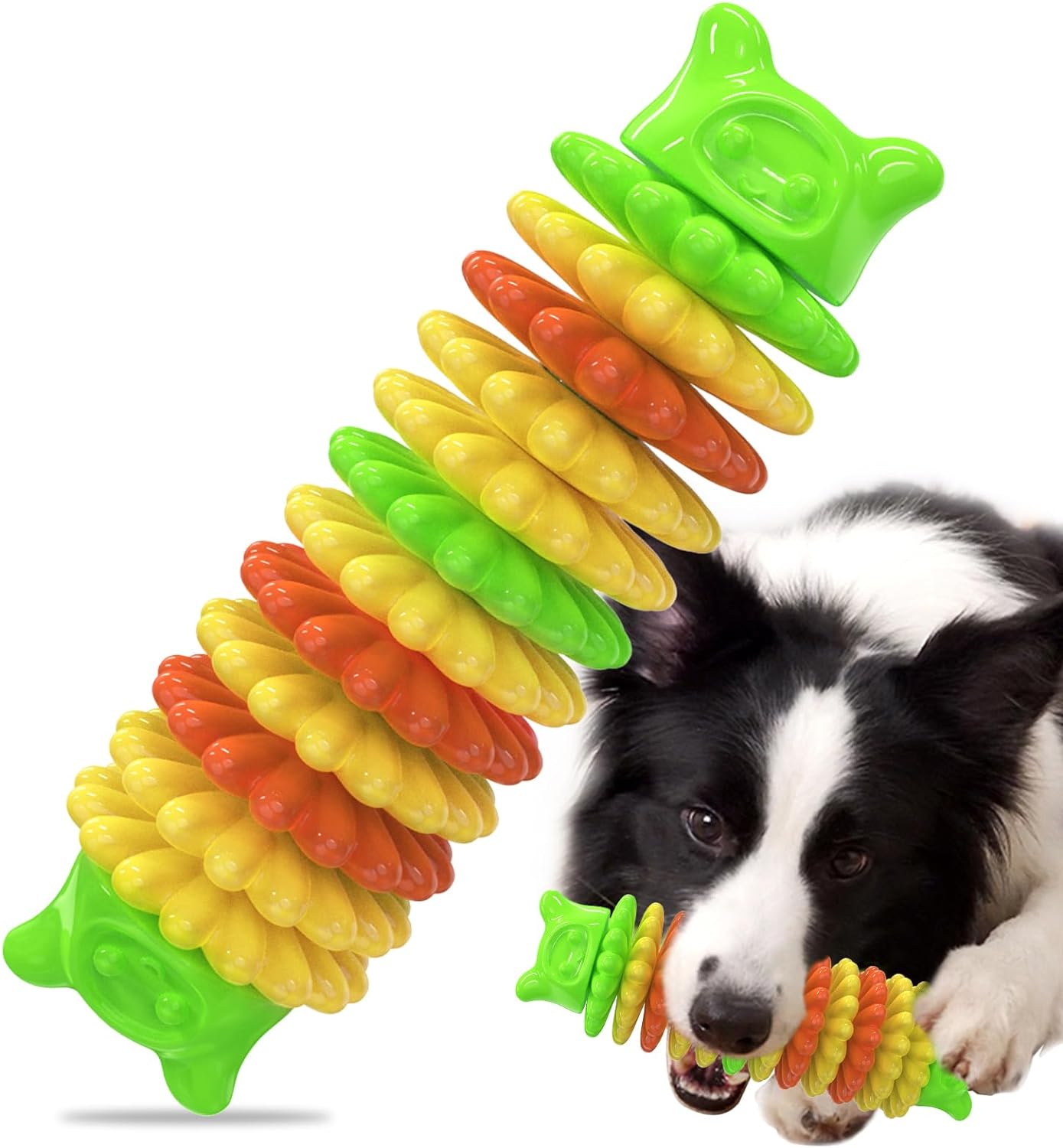 HKM-1494333 Durable Rubber Chew Toy for Aggressive Dogs - Caterpillar Shape for Dental Health and Interactive Play