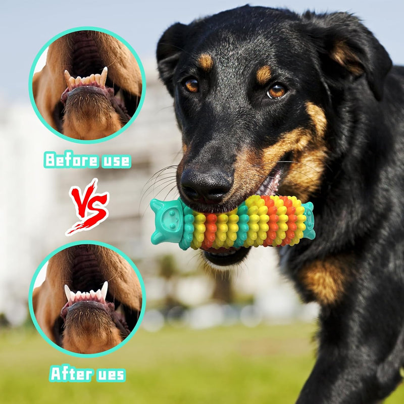 HKM-1494333 Durable Rubber Chew Toy for Aggressive Dogs - Caterpillar Shape for Dental Health and Interactive Play