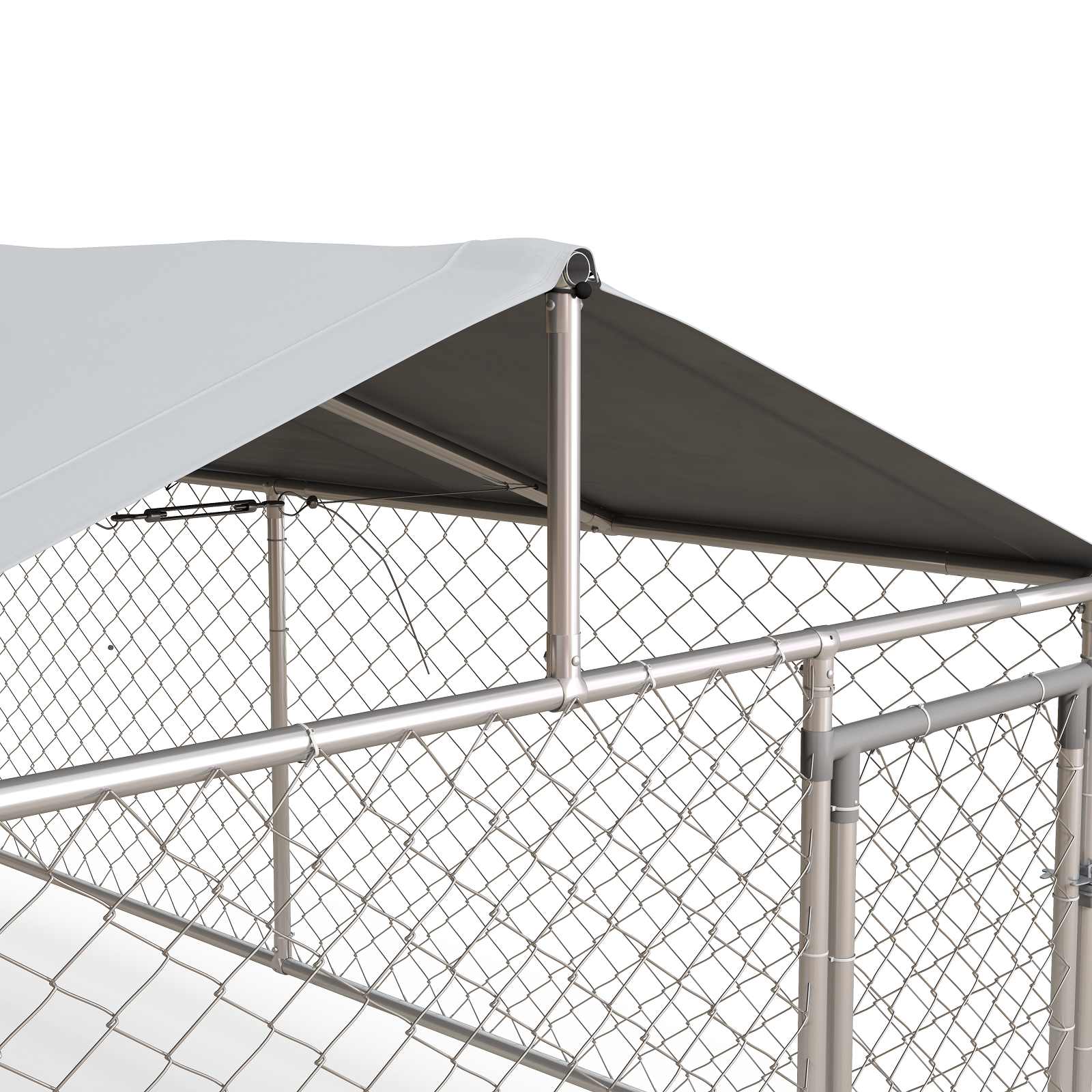 HKM-1494717 Large Outdoor Dog Kennel with Waterproof UV-Resistant Roof for Comfort and Safety