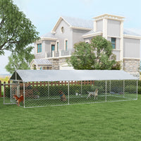 HKM-1494717 Large Outdoor Dog Kennel with Waterproof UV-Resistant Roof for Comfort and Safety