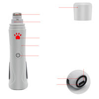 HKM-1494845 USB Rechargeable Pet Nail Trimmer with Diamond Grinding Head and Ergonomic Design for Cats and Dogs