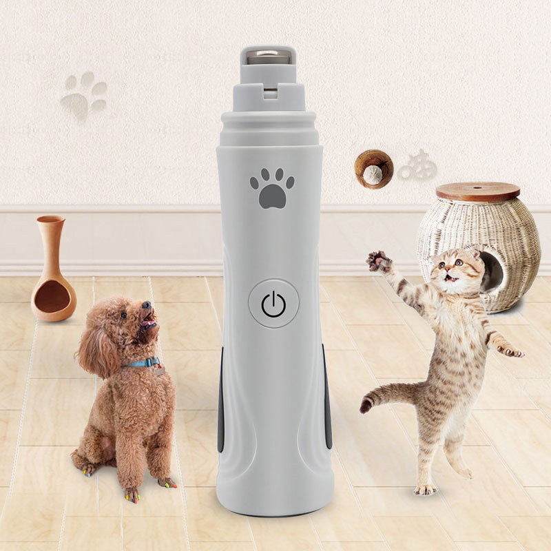 HKM-1494845 USB Rechargeable Pet Nail Trimmer with Diamond Grinding Head and Ergonomic Design for Cats and Dogs