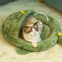 HKM-1495101 Cartoon Animal Semi-Closed Pet Bed for Cats and Dogs - Warm & Cozy Mattress, 50x45x7cm
