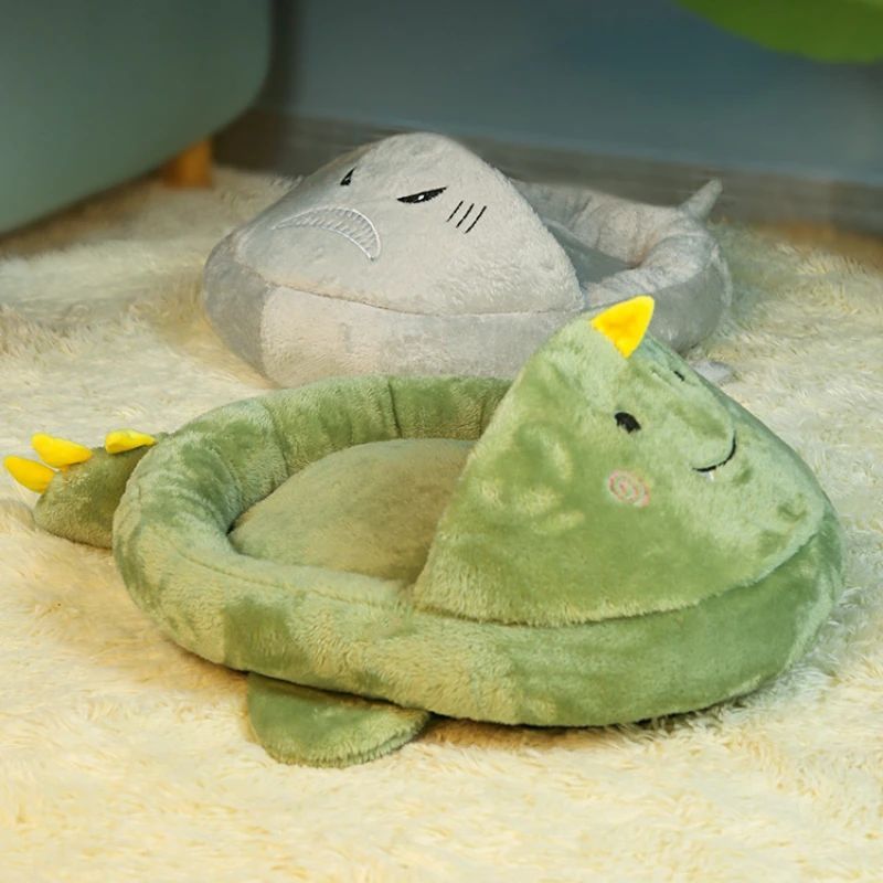 HKM-1495101 Cartoon Animal Semi-Closed Pet Bed for Cats and Dogs - Warm & Cozy Mattress, 50x45x7cm