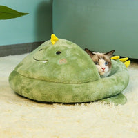HKM-1495101 Cartoon Animal Semi-Closed Pet Bed for Cats and Dogs - Warm & Cozy Mattress, 50x45x7cm
