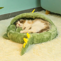 HKM-1495101 Cartoon Animal Semi-Closed Pet Bed for Cats and Dogs - Warm & Cozy Mattress, 50x45x7cm