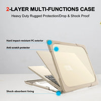 HKM-149523 Rugged TPU and PC Hard Shell Protective Case for Microsoft Surface Laptop 4, 3, 2 - 13.5 Inch (Models 1769, 1867, 1868)