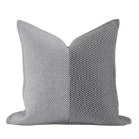 HKM-149523 Silver Gray Simple Striped Cushion Cover - Square 45x45cm or 50x50cm Options Available