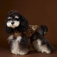 HKM-1495613 Leopard Print Hooded Sleeveless Sweater for Pets in Coffee and Pink
