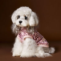 HKM-1495613 Leopard Print Hooded Sleeveless Sweater for Pets in Coffee and Pink