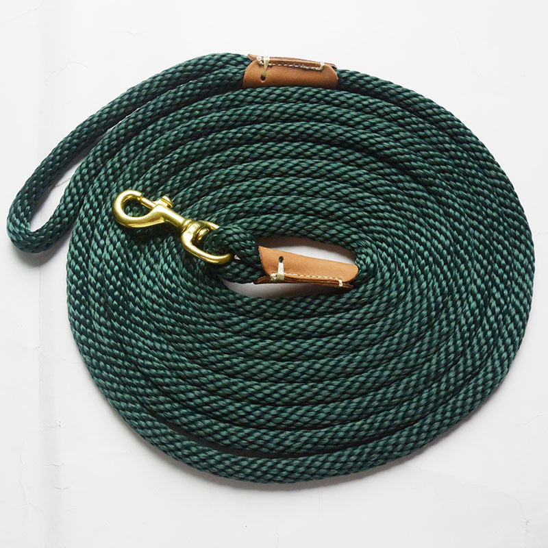 HKM-1496637 Durable Nylon Pet Traction Rope in Blue, Brown, and Green