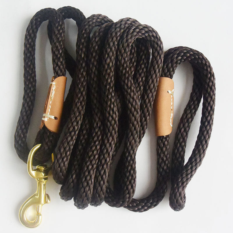 HKM-1496637 Durable Nylon Pet Traction Rope in Blue, Brown, and Green