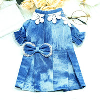 HKM-149715 Breathtakingly Thin Breathable Denim Pet Skirt for Female Dogs