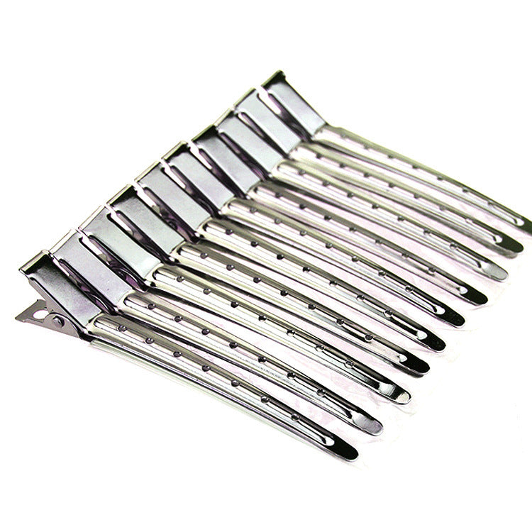 HKM-149715 Stainless Steel Hairdressing Duckbill Clips - Large Steel Hair Staples, Pack of 10