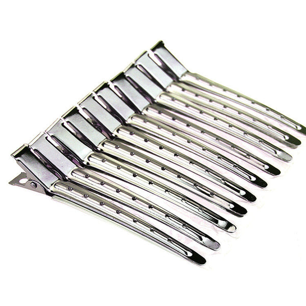 HKM-149715 Stainless Steel Hairdressing Duckbill Clips - Large Steel Hair Staples, Pack of 10