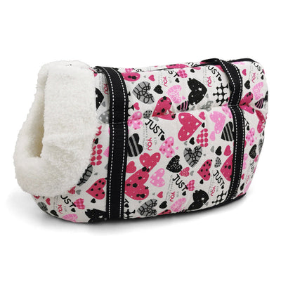 HKM-1499069 Versatile Canvas and Cotton Pet Carrier for Warm Comfort - Available in Two Sizes