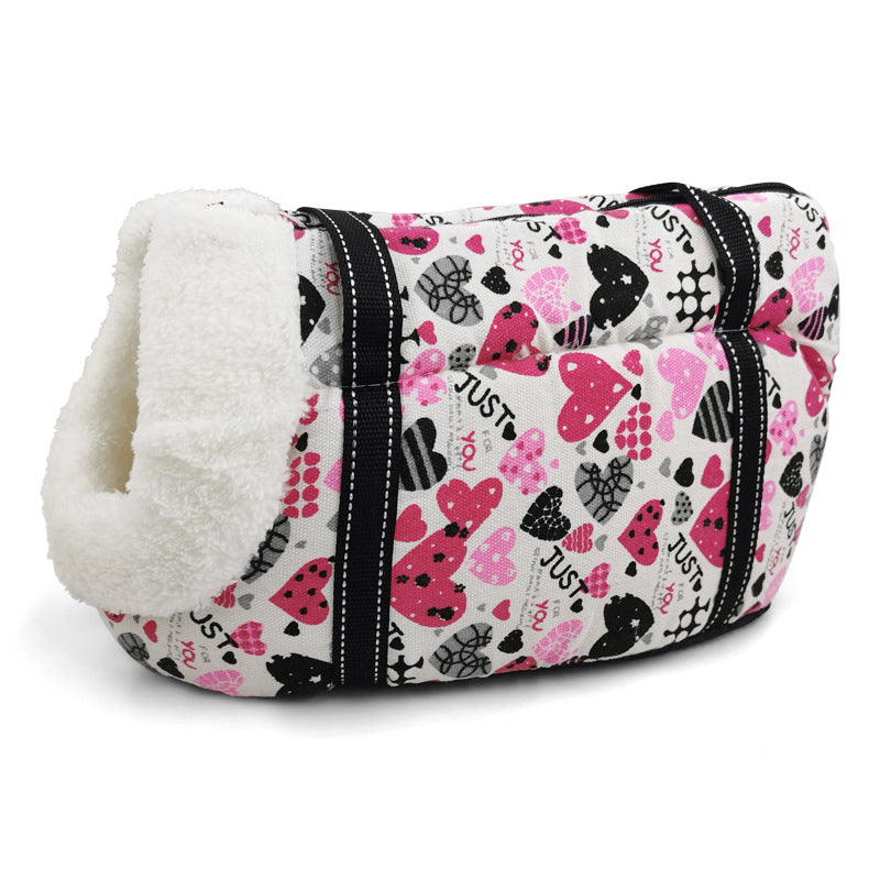HKM-1499069 Versatile Canvas and Cotton Pet Carrier for Warm Comfort - Available in Two Sizes