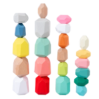 HKM-149971 Wooden Rainbow Stacking Blocks - 36pcs Educational Toy for Kids, Enhances Hand-Eye Coordination and Creativity