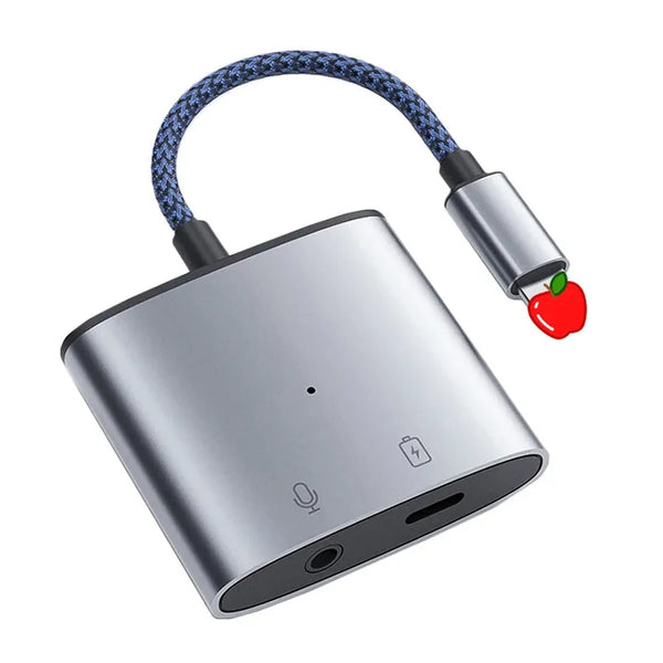 HKM-150035 2-in-1 3.5mm Headphone Jack Adapter Audio Splitter for iPhone Charging and Earphones
