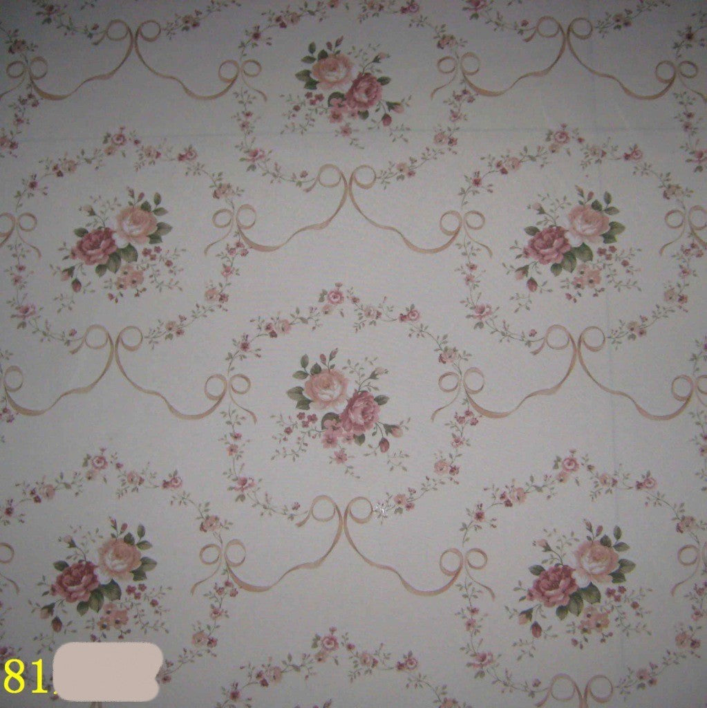 HKM-150035 Coffee Heart Shape Floral Print Peach Skin Polyester Fabric, 150cm Width, 80-90g Weight, Ideal for Crafts and Home Decor