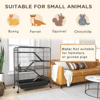 HKM-1500477 Five-Tier Small Animal Cage with Ramps and Removable Tray, 53.5"H Metal Ferret Habitat