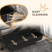 HKM-1500477 Five-Tier Small Animal Cage with Ramps and Removable Tray, 53.5"H Metal Ferret Habitat