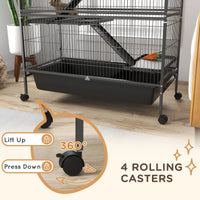 HKM-1500477 Five-Tier Small Animal Cage with Ramps and Removable Tray, 53.5"H Metal Ferret Habitat