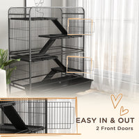 HKM-1500477 Five-Tier Small Animal Cage with Ramps and Removable Tray, 53.5"H Metal Ferret Habitat