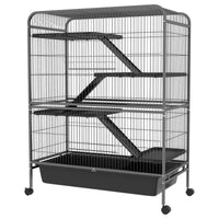 HKM-1500477 Five-Tier Small Animal Cage with Ramps and Removable Tray, 53.5"H Metal Ferret Habitat