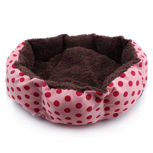 HKM-1500861 Removable Polka Dot Octagonal Doghouse in Multiple Colors - Compact Size for Small Pets