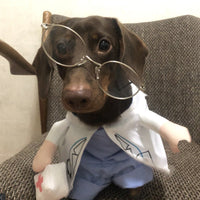 HKM-1501373 Dachshund Doctor Funny Costume - Polyester Pet Outfit in Various Sizes