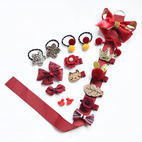 HKM-1501629 Children's Butterfly Hairpin and Rubber Hair Tie Set