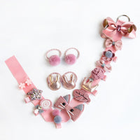HKM-1501629 Children's Butterfly Hairpin and Rubber Hair Tie Set