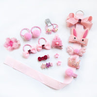 HKM-1501629 Children's Butterfly Hairpin and Rubber Hair Tie Set