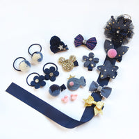 HKM-1501629 Children's Butterfly Hairpin and Rubber Hair Tie Set