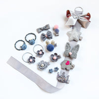 HKM-1501629 Children's Butterfly Hairpin and Rubber Hair Tie Set