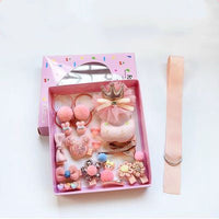 HKM-1501629 Children's Butterfly Hairpin and Rubber Hair Tie Set