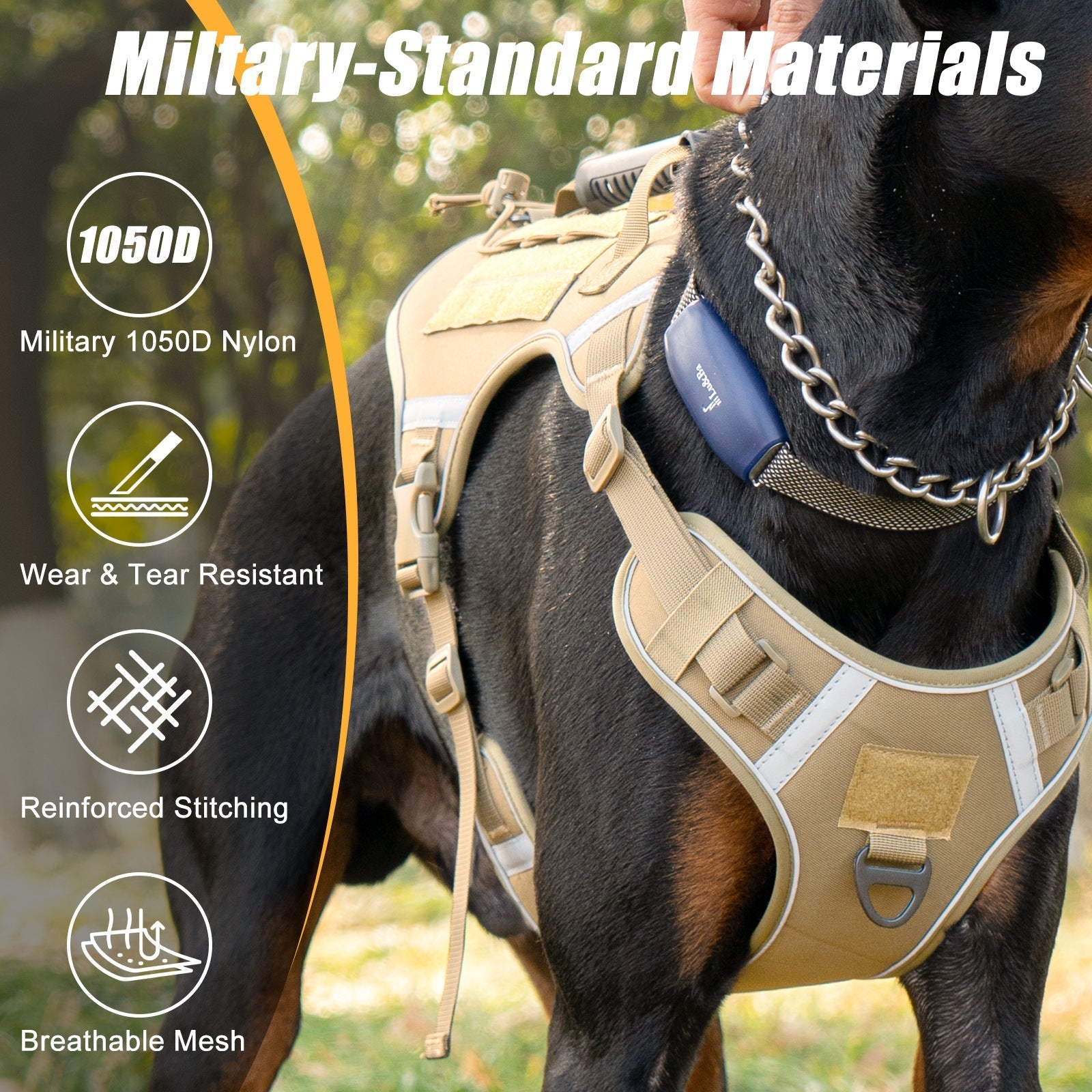HKM-1502397 Breathable Tactical Dog Vest with Reflective Features for All Seasons
