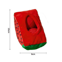 HKM-1503421 Elastic Plush Pet Toy Ball Set - Avocado, Watermelon, Banana, and Pea Shapes - Fun with Loud Paper Sound