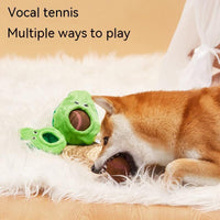 HKM-1503421 Elastic Plush Pet Toy Ball Set - Avocado, Watermelon, Banana, and Pea Shapes - Fun with Loud Paper Sound