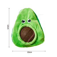 HKM-1503421 Elastic Plush Pet Toy Ball Set - Avocado, Watermelon, Banana, and Pea Shapes - Fun with Loud Paper Sound