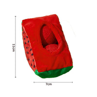 HKM-1503421 Elastic Plush Pet Toy Ball Set - Avocado, Watermelon, Banana, and Pea Shapes - Fun with Loud Paper Sound
