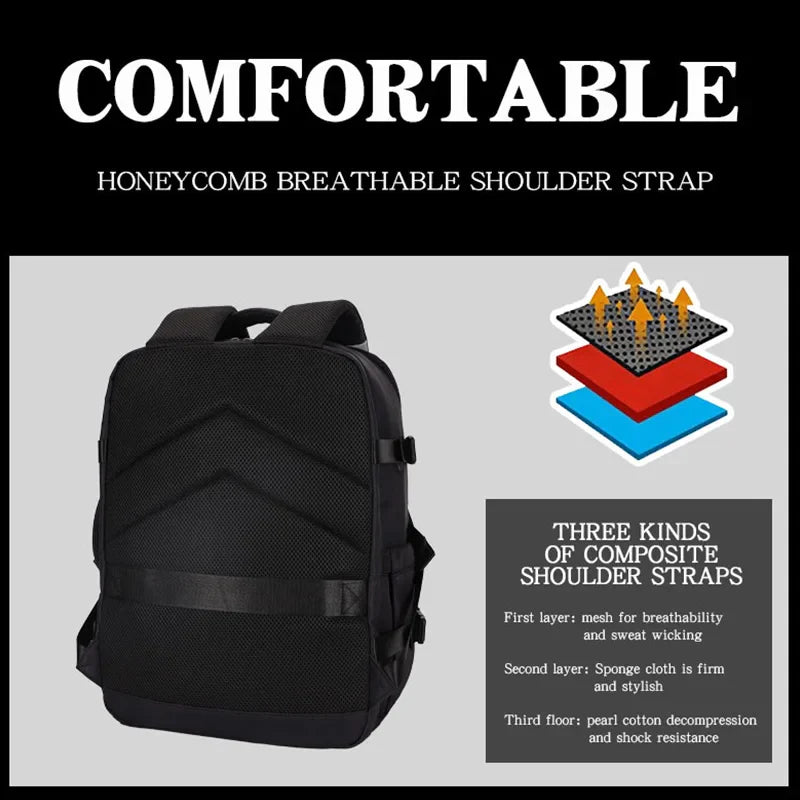 HKM-150355 Large Capacity Waterproof 17 Inch Nylon Laptop Backpack for Students