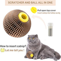 HKM-1504061 Catnip Scratch Ball Toy for Cats - Eco-Friendly Refillable Natural Catnip, Combines Scratching and Playing, Reduces Obesity and Loneliness