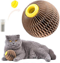 HKM-1504061 Catnip Scratch Ball Toy for Cats - Eco-Friendly Refillable Natural Catnip, Combines Scratching and Playing, Reduces Obesity and Loneliness